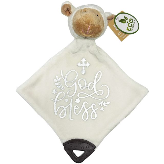 God Bless White Lamb Comforter Toy