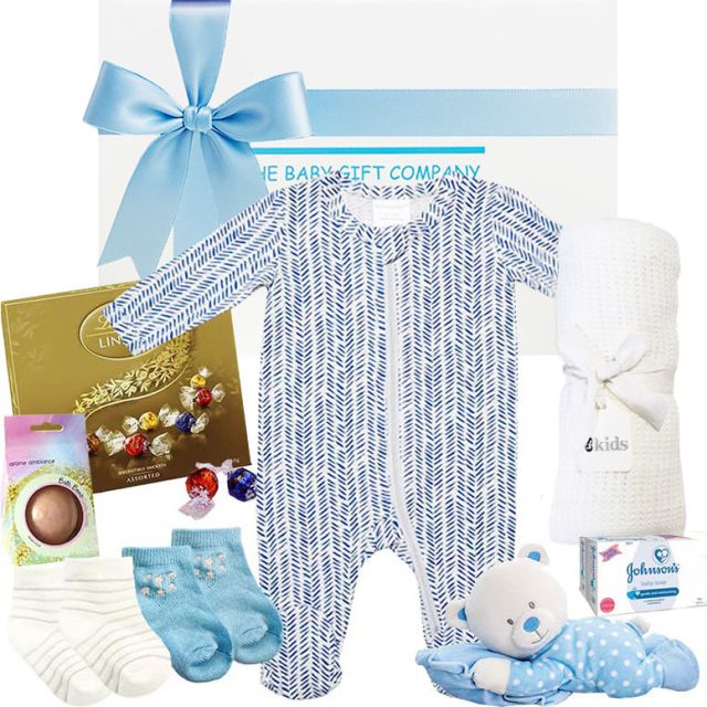 Gorgeous New Mum & Baby Boy Gift Box by The Baby Gift Company