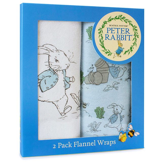 Beatrix Potter's Peter Rabbit 2 Pack Flannel Wraps