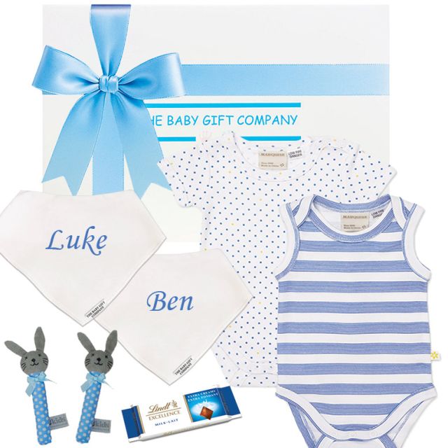 Twin Baby Boys Preemie Gift Hamper – Personalised Newborn Baby Shower Gift